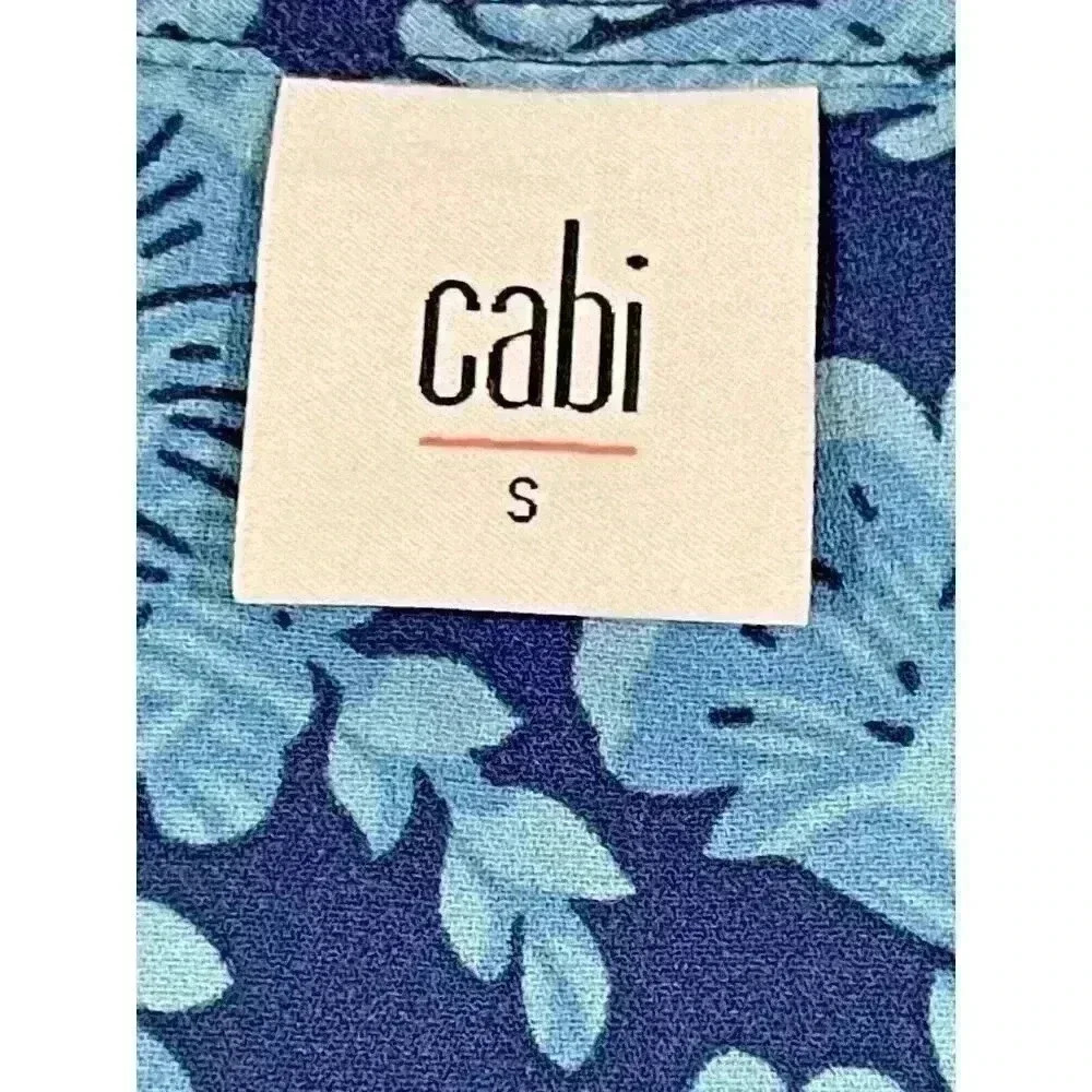 Cabi Floral Java Dress Blue Drawstring Waist Size… - image 4
